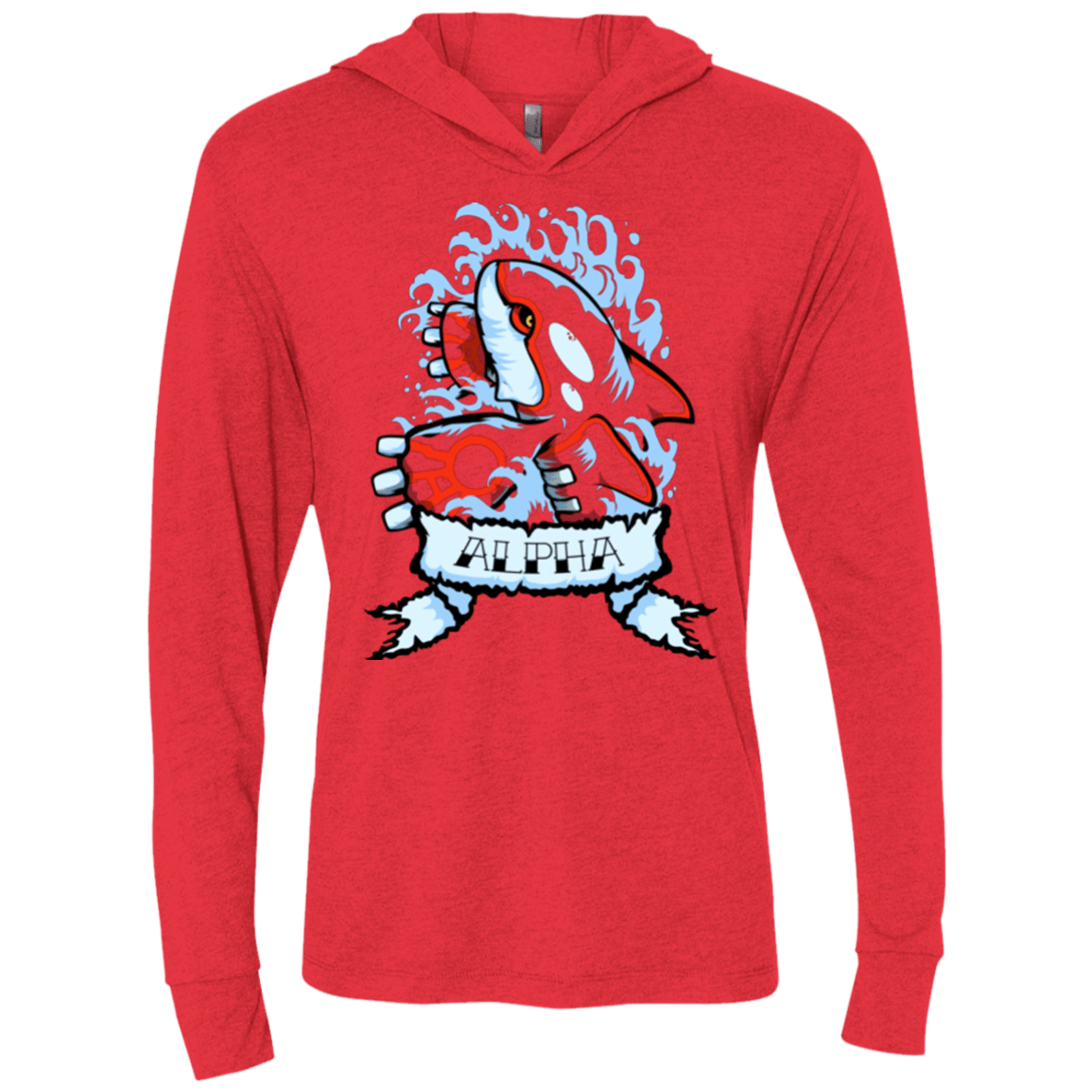 T-Shirts Vintage Red / X-Small Alpha Triblend Long Sleeve Hoodie Tee