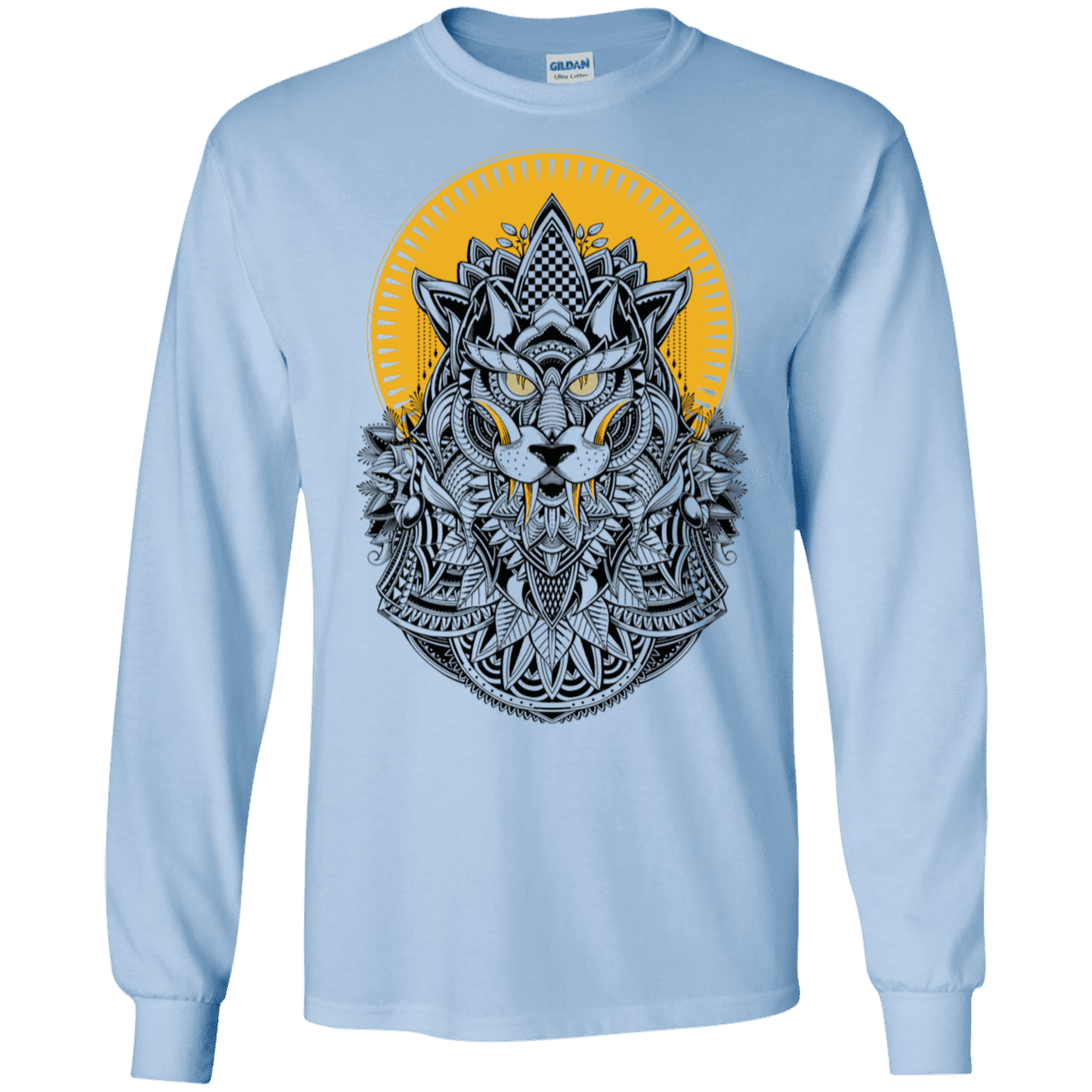 T-Shirts Light Blue / S Alpha Wolf Men's Long Sleeve T-Shirt
