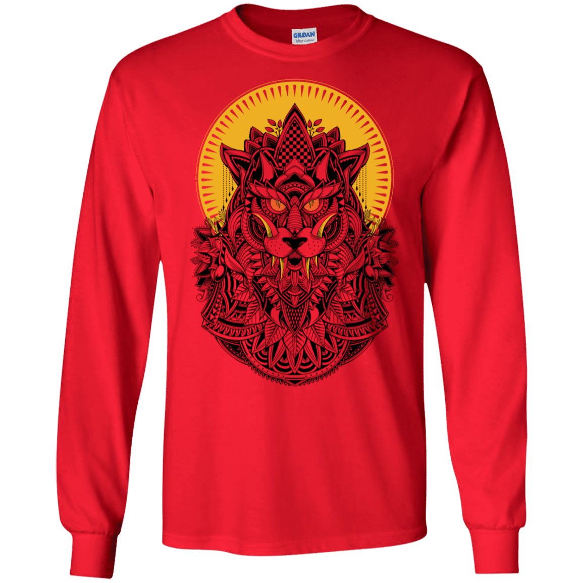 T-Shirts Red / S Alpha Wolf Men's Long Sleeve T-Shirt