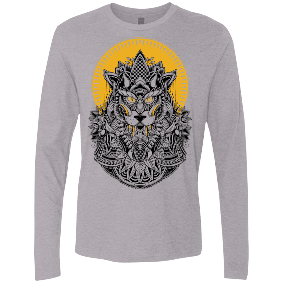 T-Shirts Heather Grey / S Alpha Wolf Men's Premium Long Sleeve