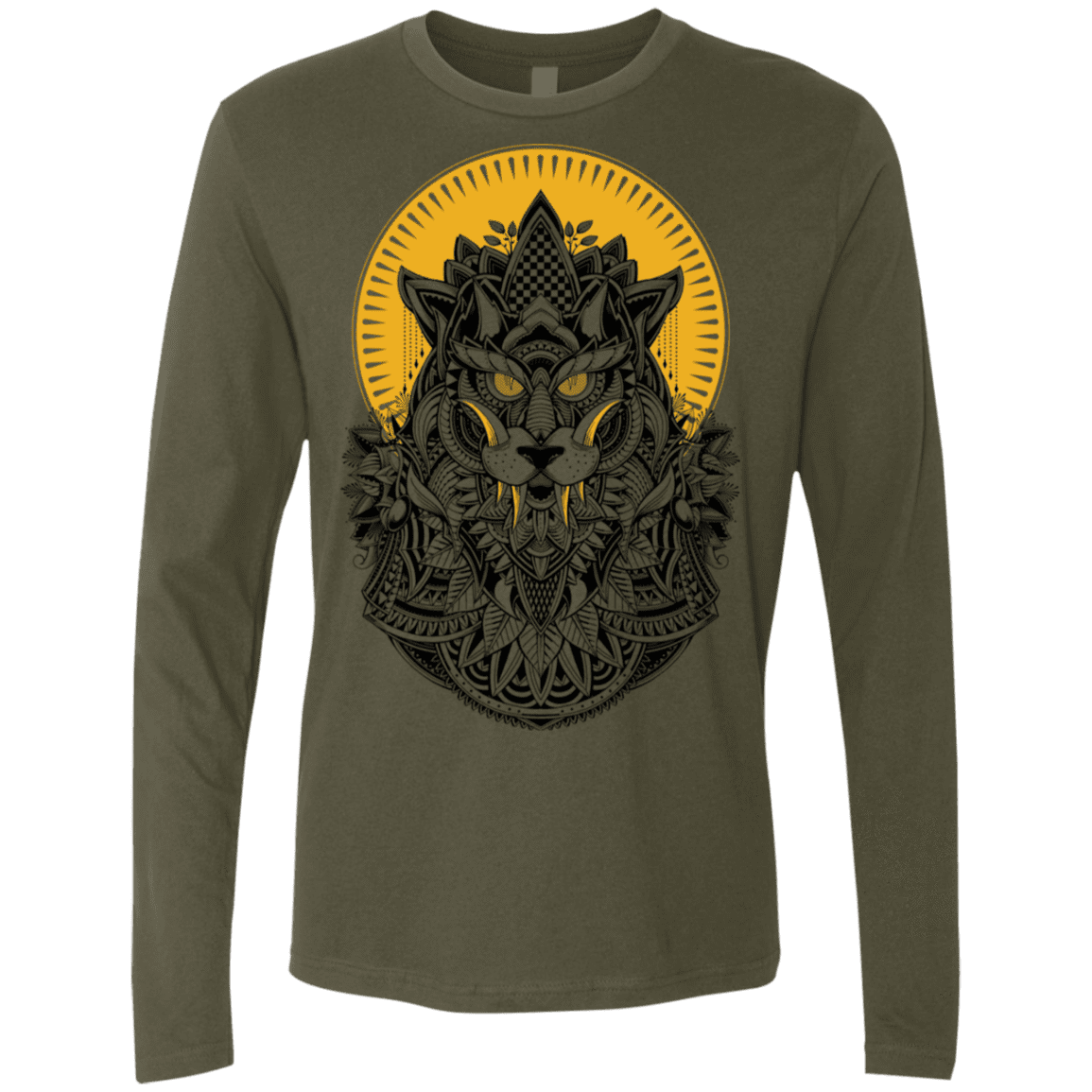 T-Shirts Military Green / S Alpha Wolf Men's Premium Long Sleeve