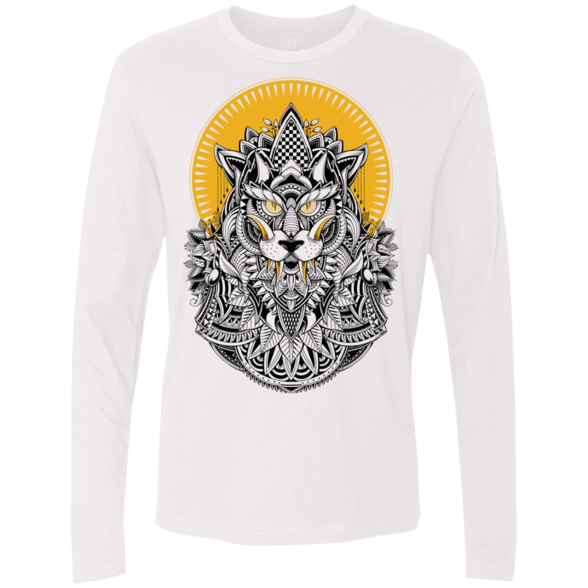 T-Shirts White / S Alpha Wolf Men's Premium Long Sleeve