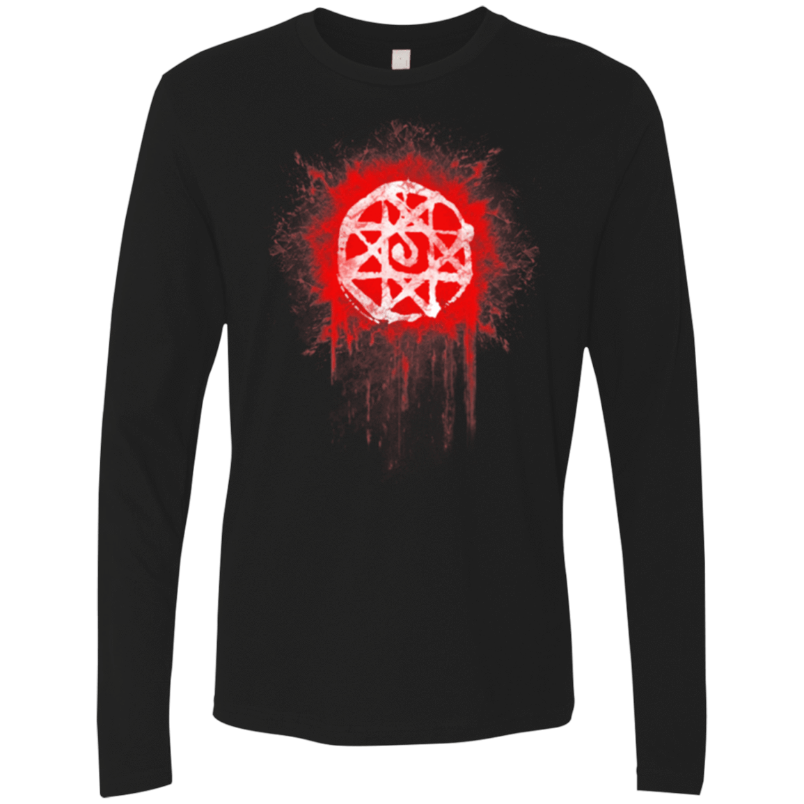 T-Shirts Black / Small Alphonse Elric Blood Seal Men's Premium Long Sleeve