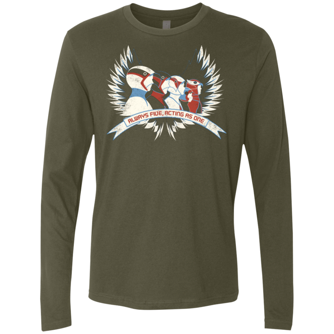 T-Shirts Military Green / Small Always Five Acting As One Men's Premium Long Sleeve