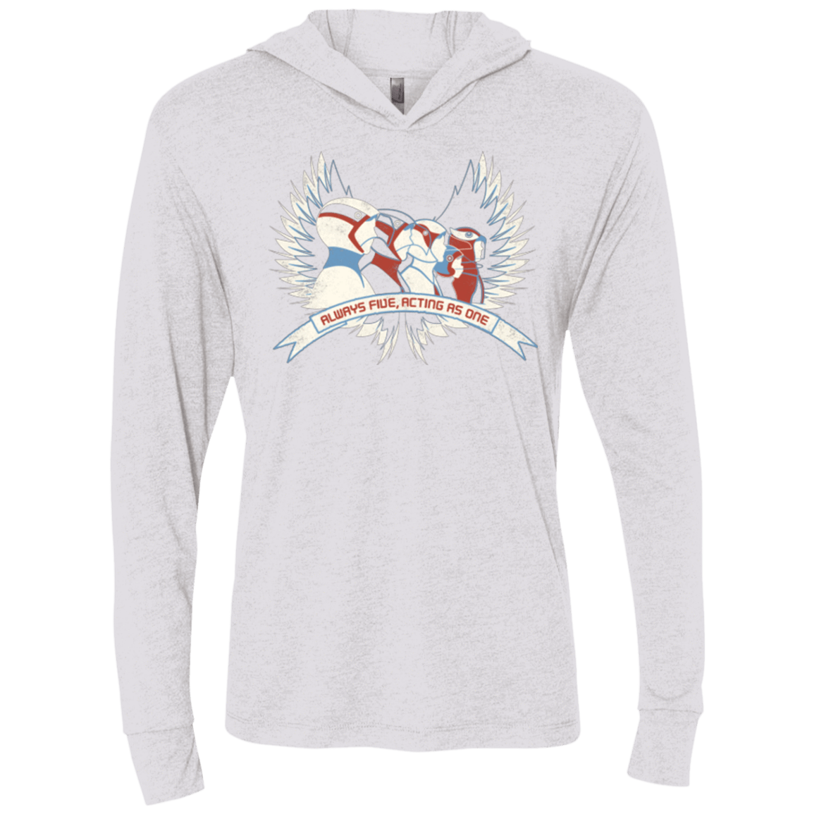T-Shirts Heather White / X-Small Always Five Acting As One Triblend Long Sleeve Hoodie Tee