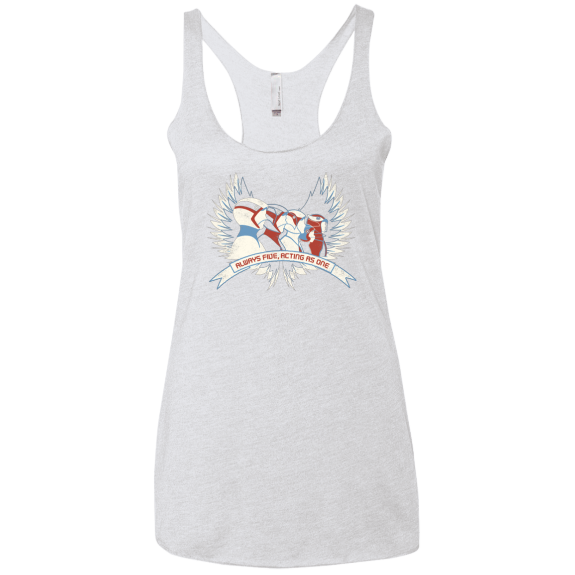 T-Shirts Heather White / X-Small Always Five Acting As One Women's Triblend Racerback Tank