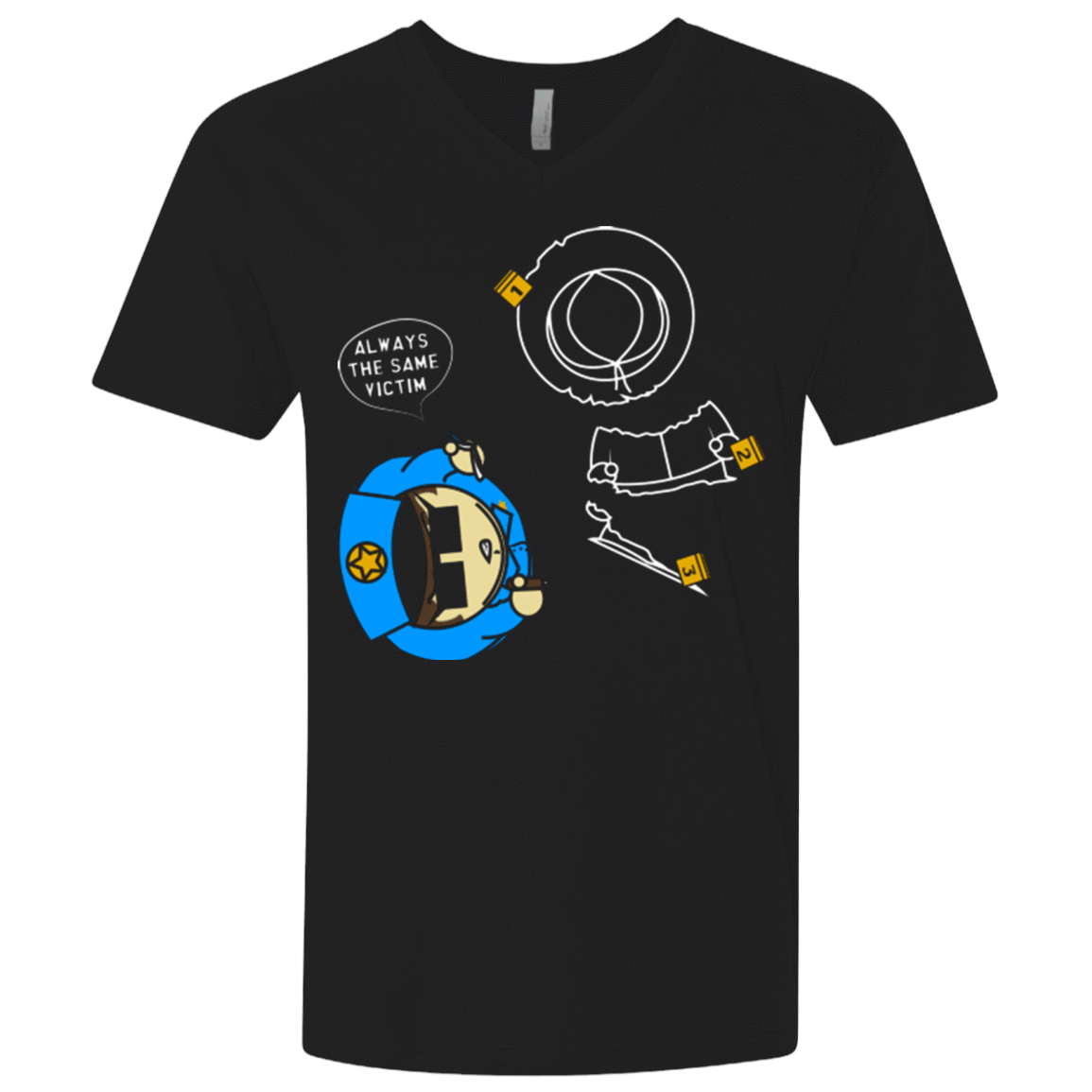 T-Shirts Black / X-Small ALWAYS THE SAME VICTIM Men's Premium V-Neck