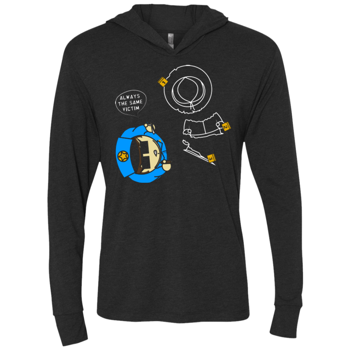 T-Shirts Vintage Black / X-Small ALWAYS THE SAME VICTIM Triblend Long Sleeve Hoodie Tee