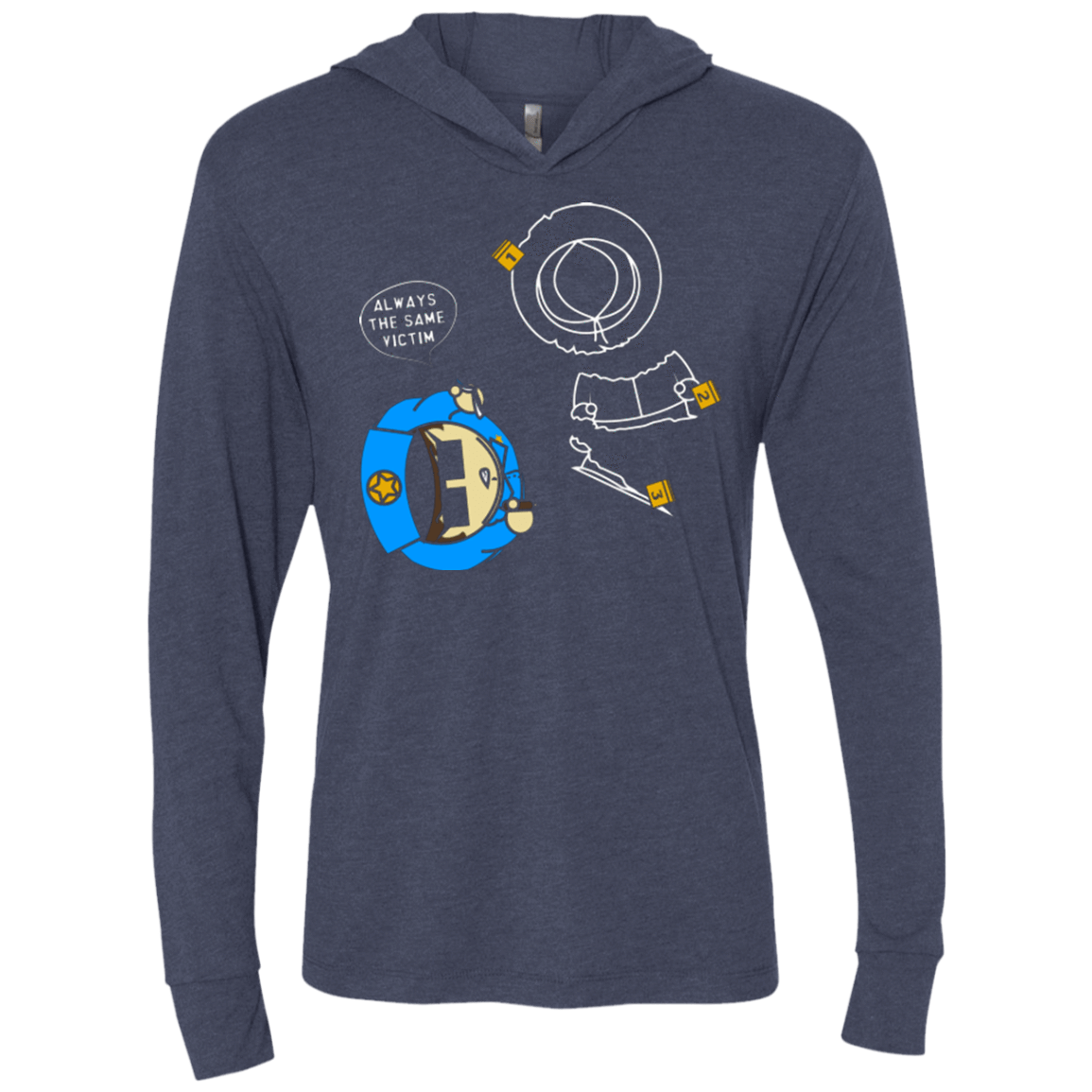 T-Shirts Vintage Navy / X-Small ALWAYS THE SAME VICTIM Triblend Long Sleeve Hoodie Tee