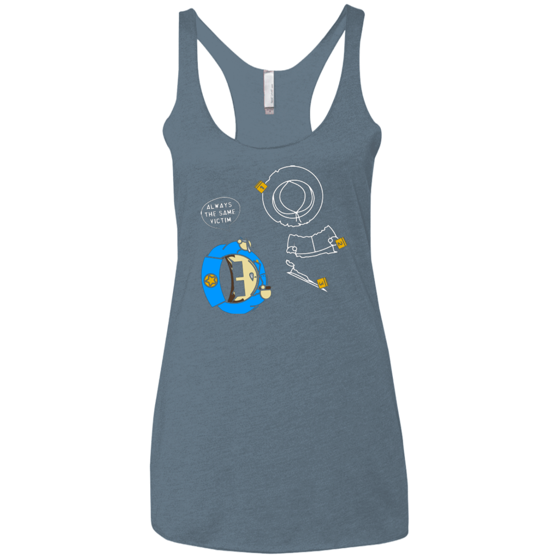 T-Shirts Indigo / X-Small ALWAYS THE SAME VICTIM Women's Triblend Racerback Tank