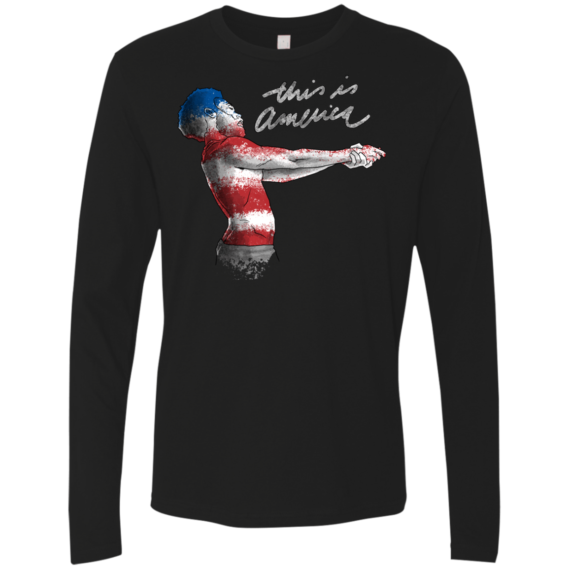 T-Shirts Black / S America Men's Premium Long Sleeve