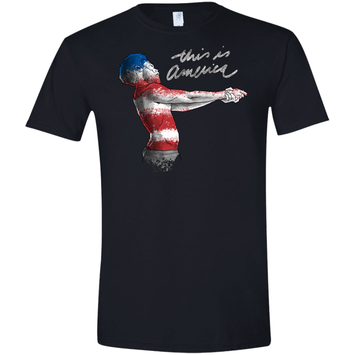 T-Shirts Black / X-Small America Men's Semi-Fitted Softstyle