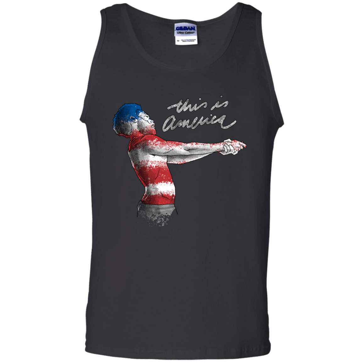 T-Shirts Black / S America Men's Tank Top