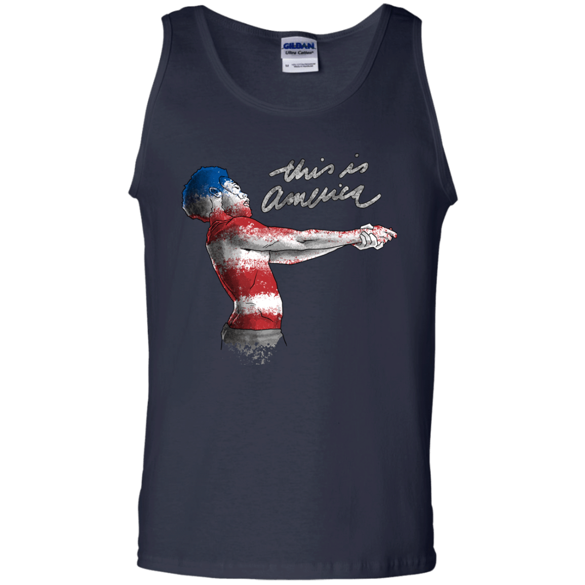 T-Shirts Navy / S America Men's Tank Top