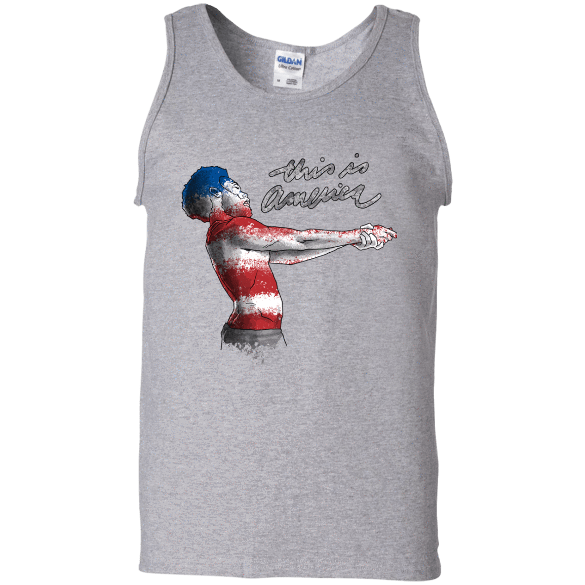 T-Shirts Sport Grey / S America Men's Tank Top