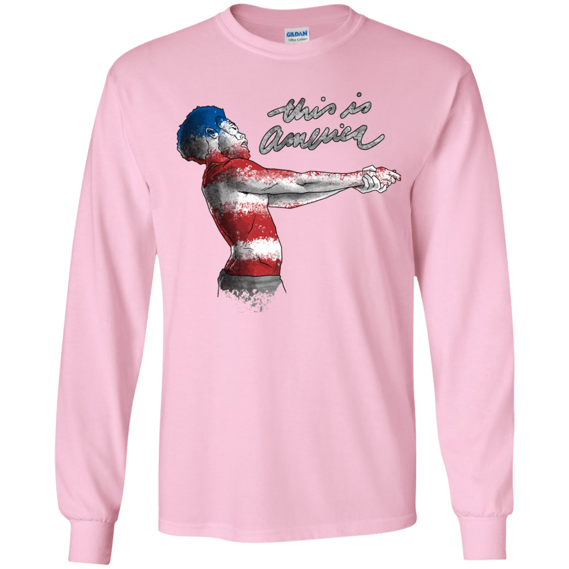 T-Shirts Light Pink / YS America Youth Long Sleeve T-Shirt