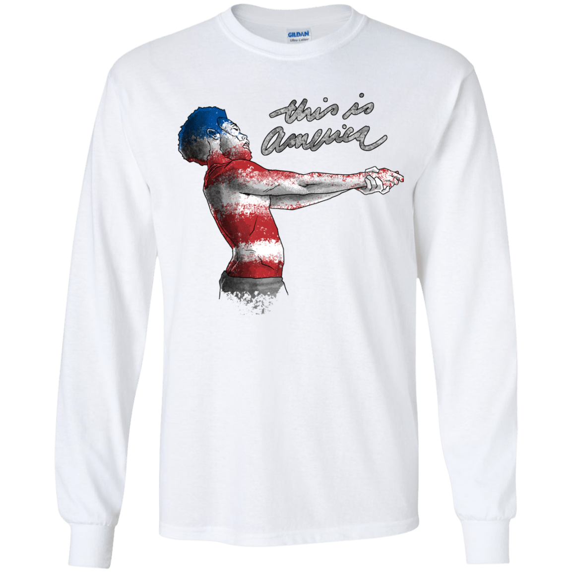 T-Shirts White / YS America Youth Long Sleeve T-Shirt