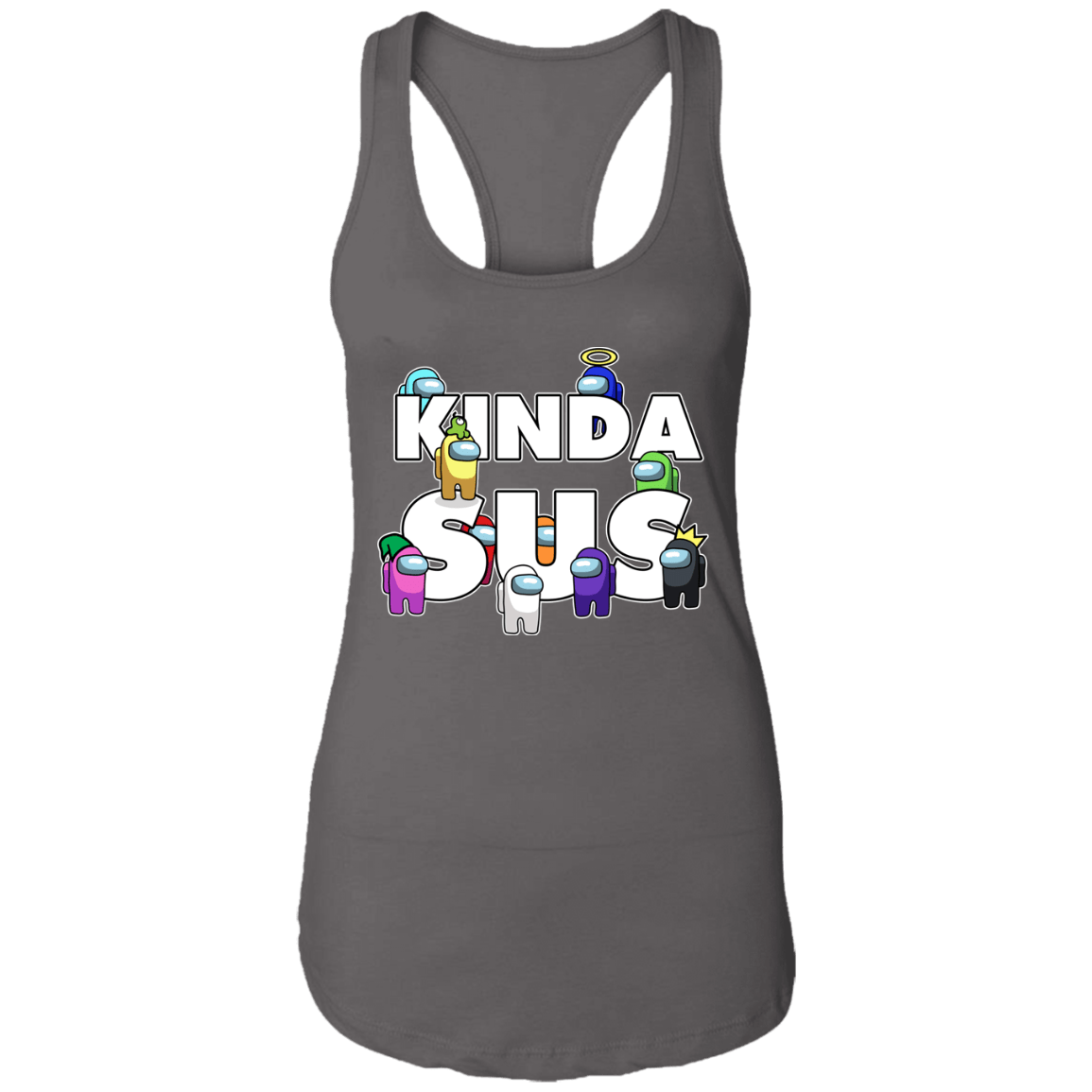 T-Shirts Dark Grey / X-Small Among us Kinda Sus Ladies Ideal Racerback Tank
