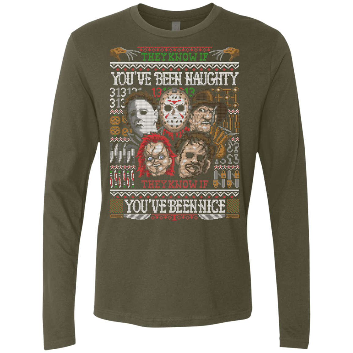T-Shirts Military Green / Small An Ugly Slasher Sweater Men's Premium Long Sleeve