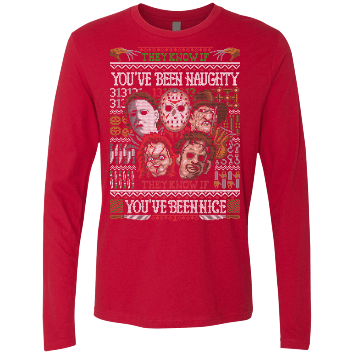 T-Shirts Red / Small An Ugly Slasher Sweater Men's Premium Long Sleeve