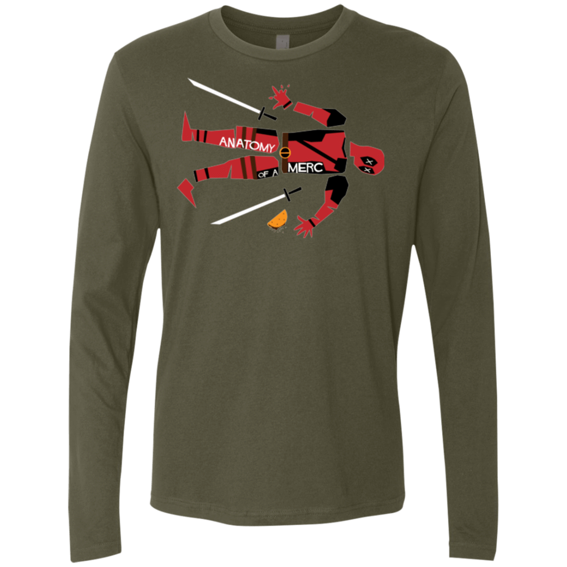 T-Shirts Military Green / Small Anatomy of A Merc Men's Premium Long Sleeve