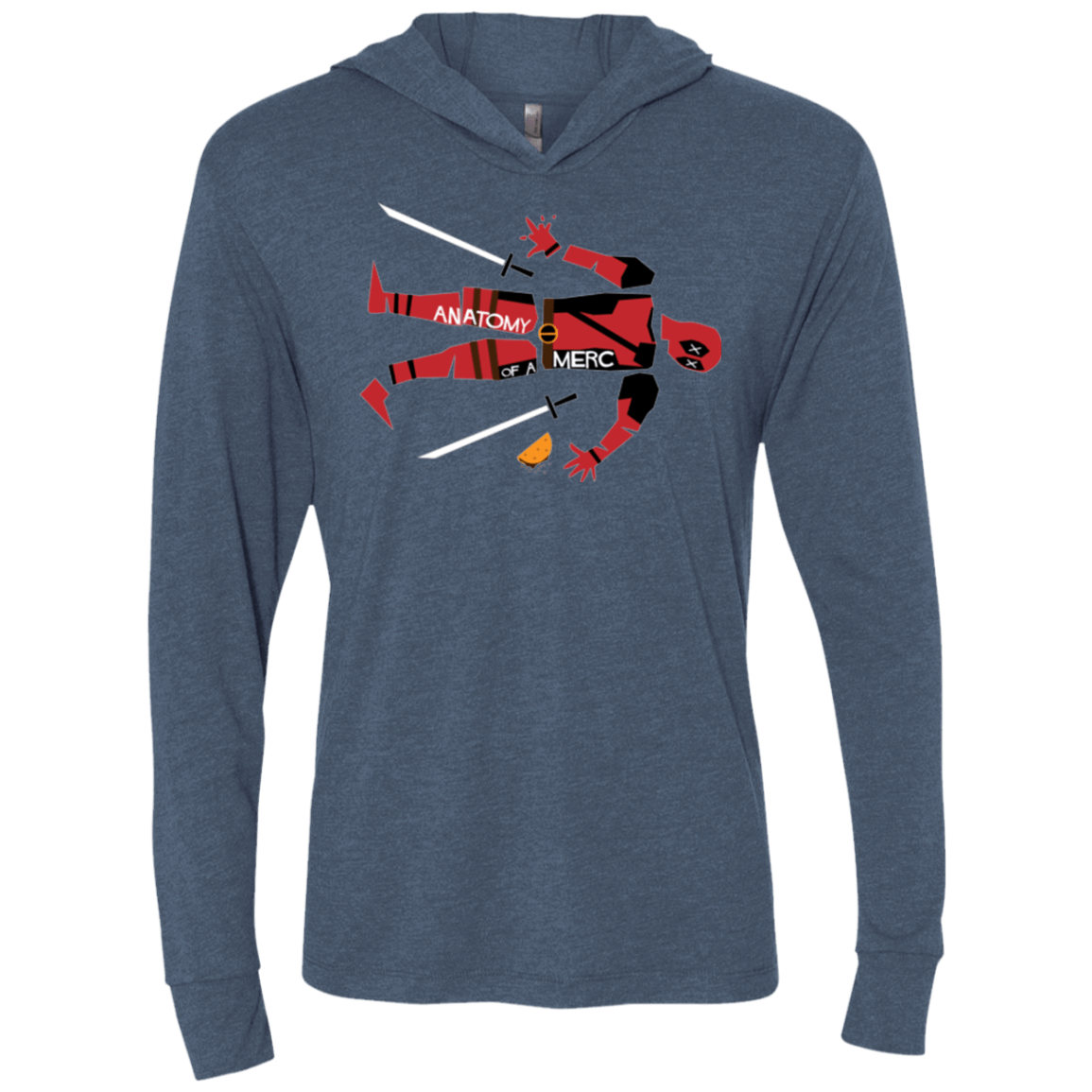 T-Shirts Indigo / X-Small Anatomy of A Merc Triblend Long Sleeve Hoodie Tee