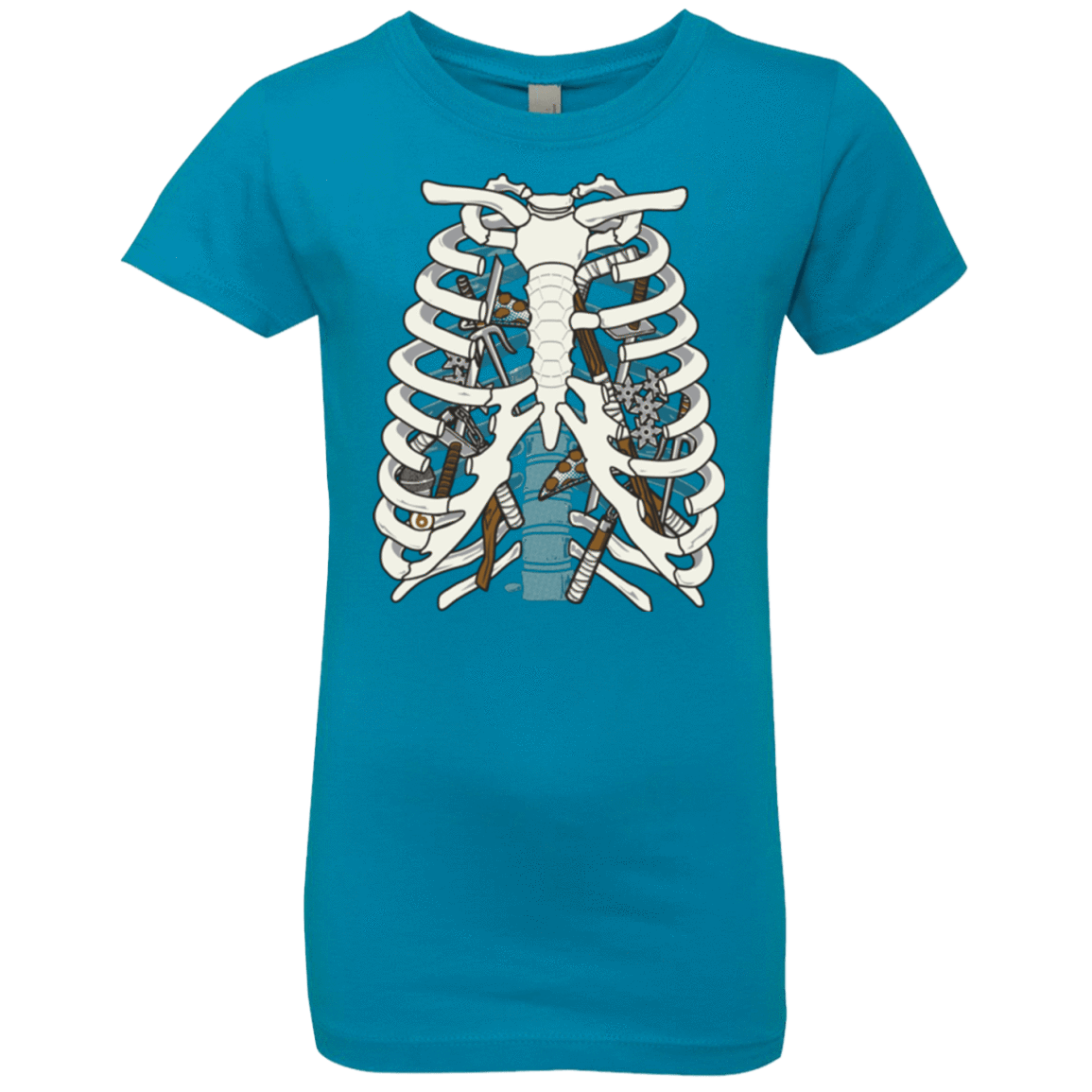 T-Shirts Turquoise / YXS Anatomy of a Ninja Turtle Girls Premium T-Shirt