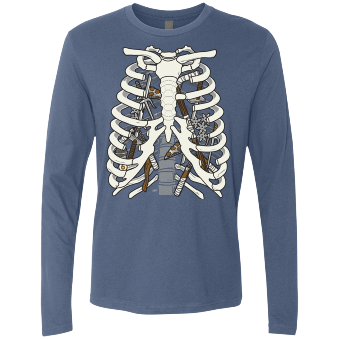 T-Shirts Indigo / Small Anatomy of a Ninja Turtle Men's Premium Long Sleeve