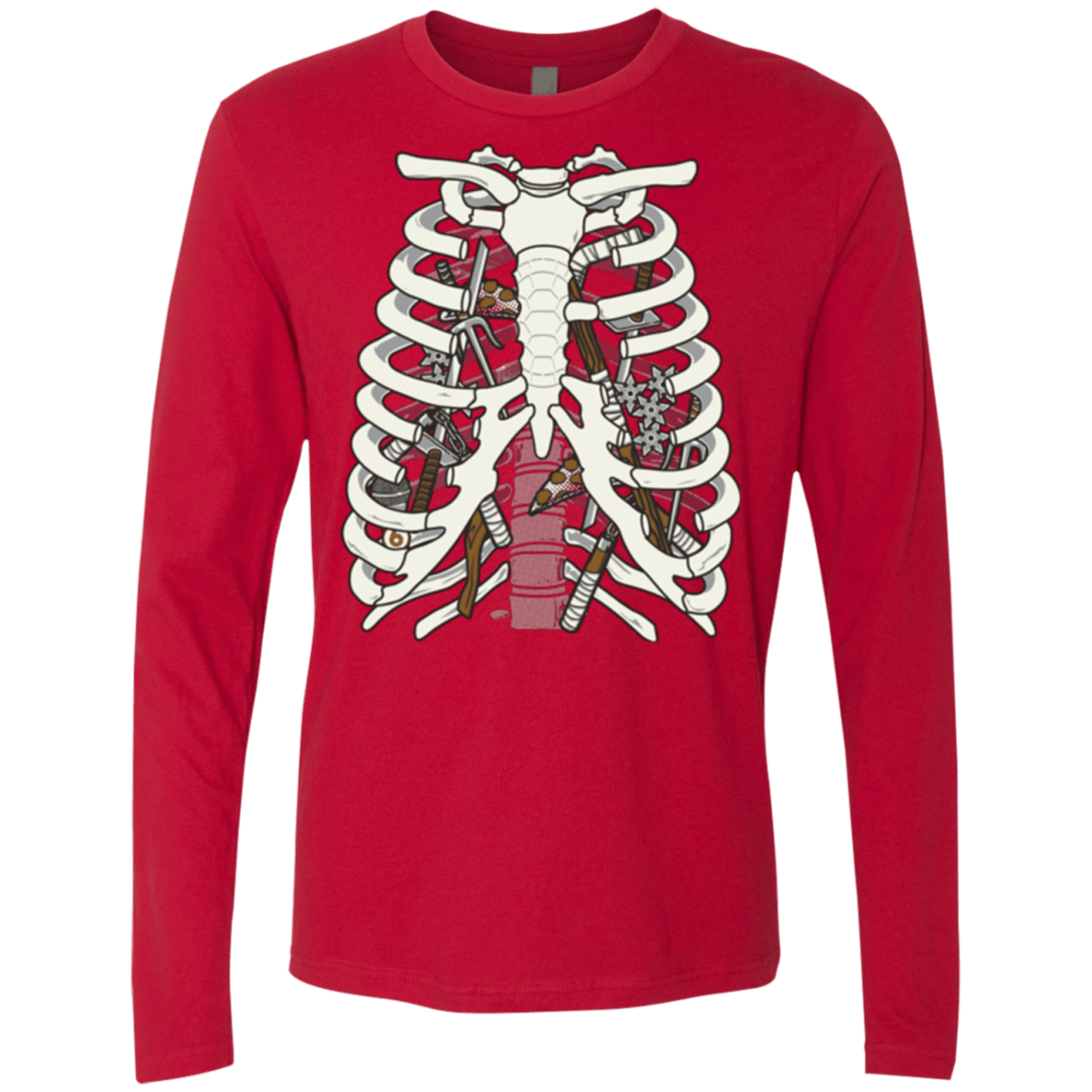 T-Shirts Red / Small Anatomy of a Ninja Turtle Men's Premium Long Sleeve