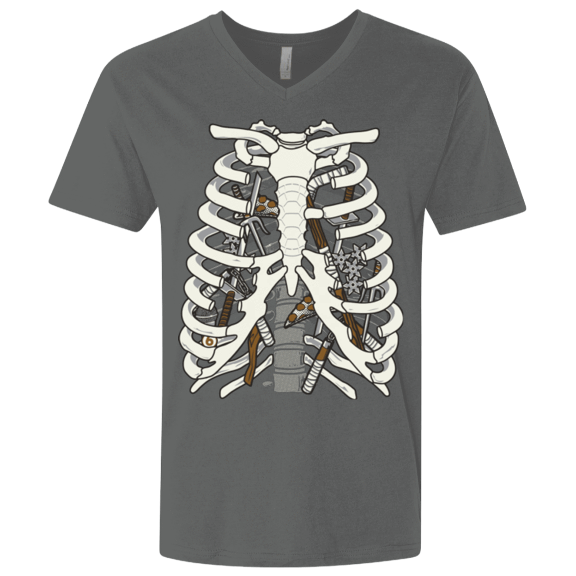 T-Shirts Heavy Metal / X-Small Anatomy of a Ninja Turtle Men's Premium V-Neck