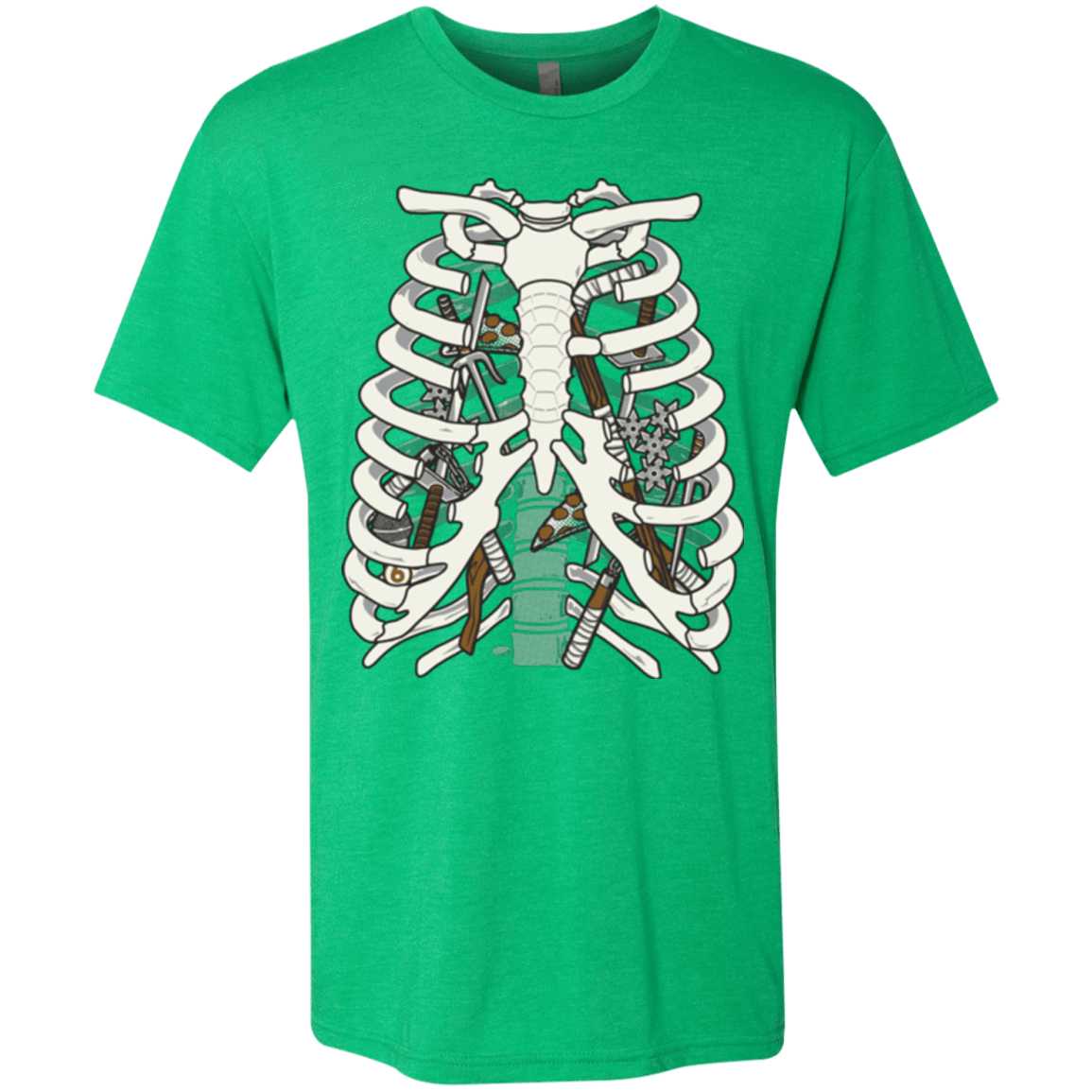 T-Shirts Envy / Small Anatomy of a Ninja Turtle Men's Triblend T-Shirt