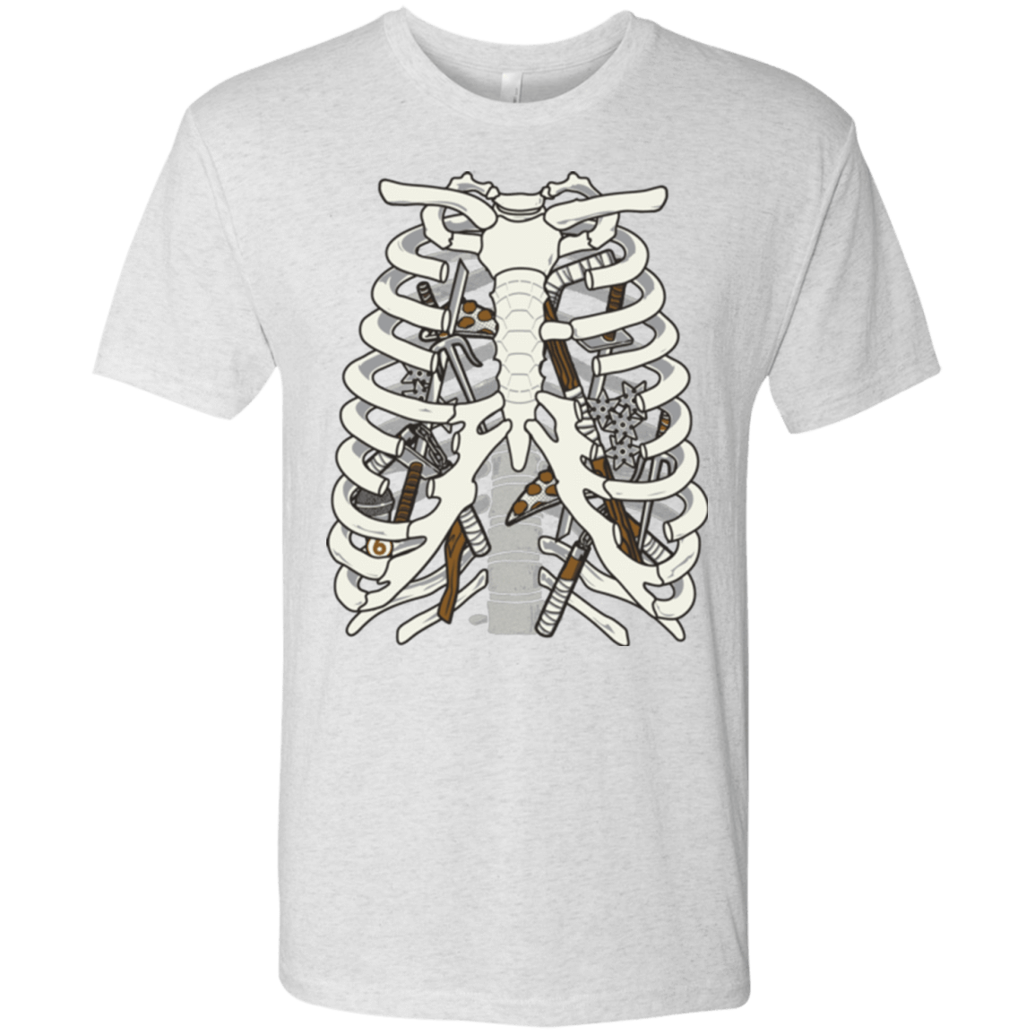 T-Shirts Heather White / Small Anatomy of a Ninja Turtle Men's Triblend T-Shirt