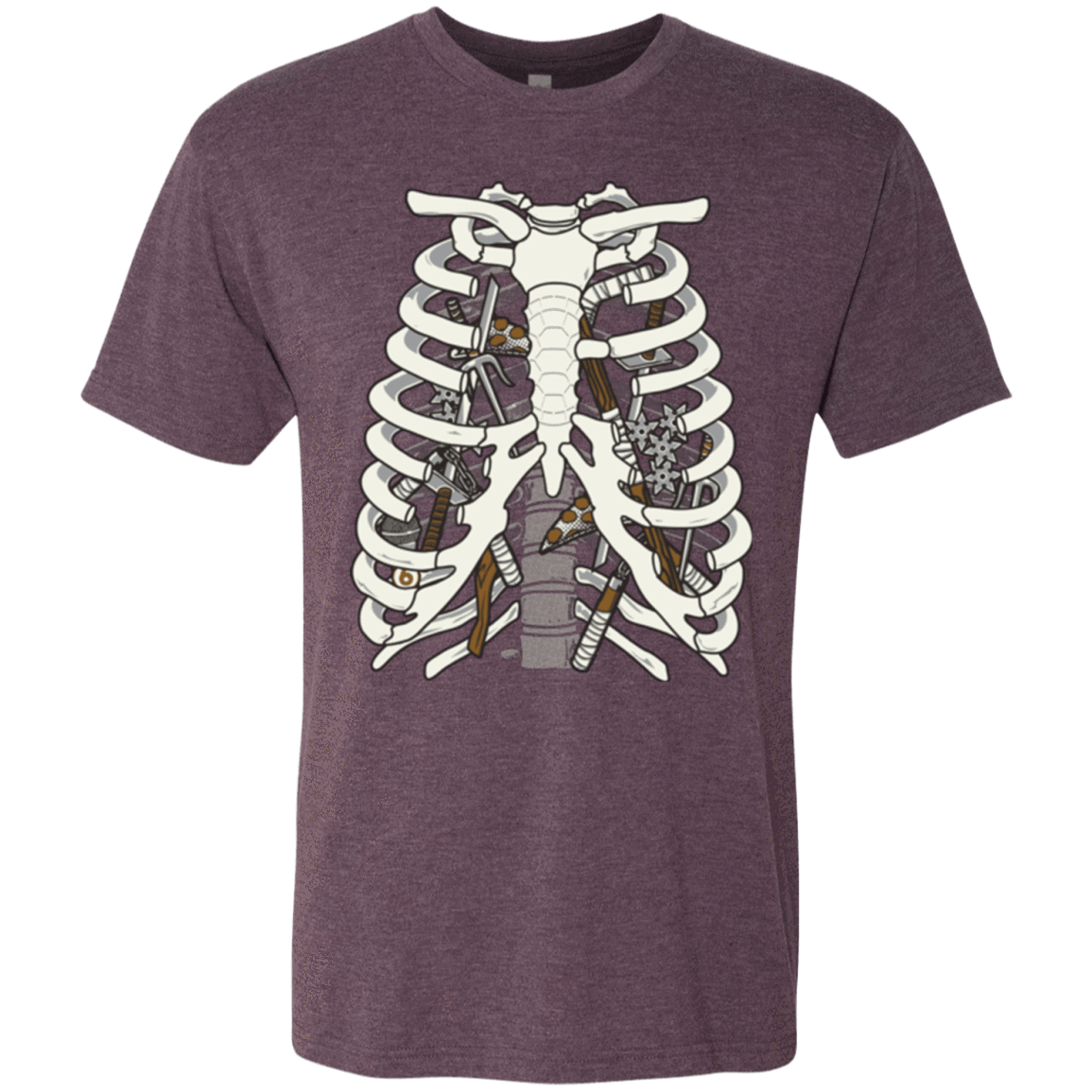 T-Shirts Vintage Purple / Small Anatomy of a Ninja Turtle Men's Triblend T-Shirt