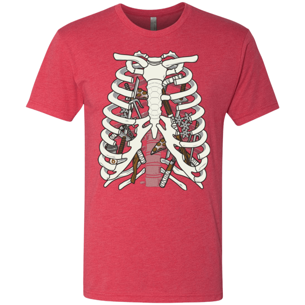 T-Shirts Vintage Red / Small Anatomy of a Ninja Turtle Men's Triblend T-Shirt