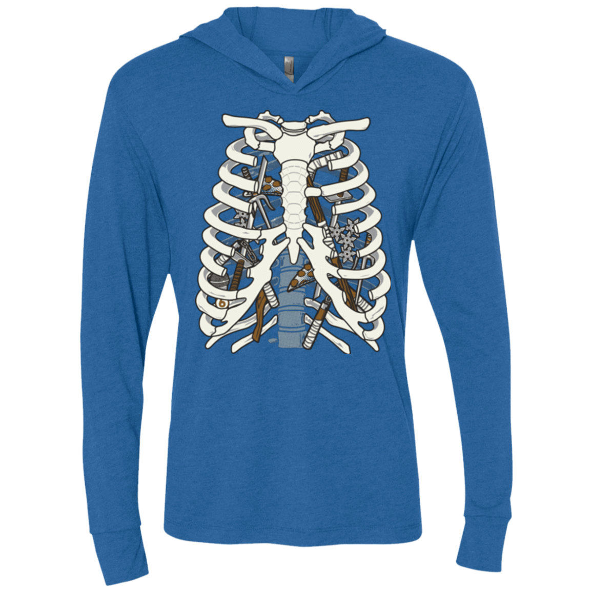 T-Shirts Vintage Royal / X-Small Anatomy of a Ninja Turtle Triblend Long Sleeve Hoodie Tee