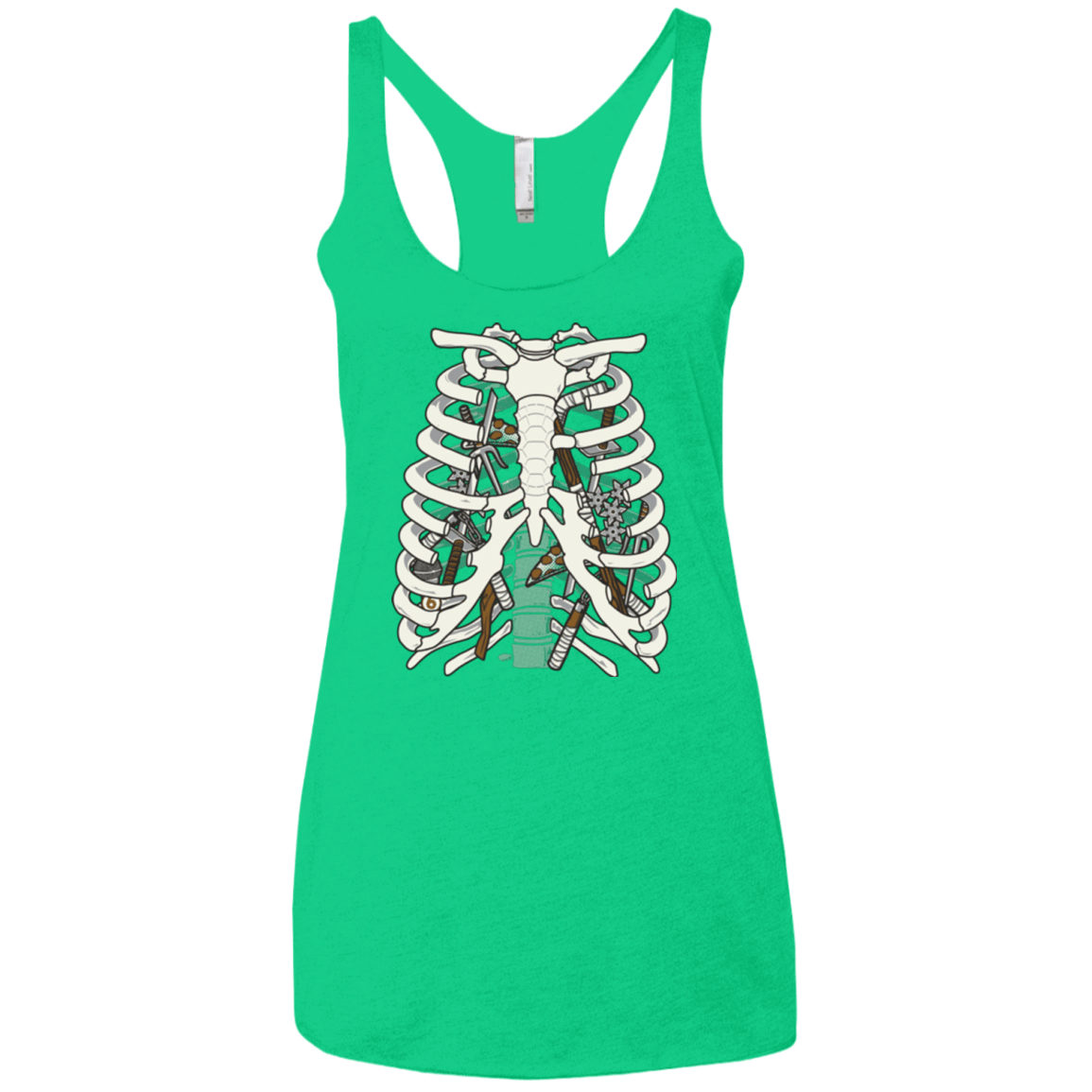 T-Shirts Envy / X-Small Anatomy of a Ninja Turtle Women's Triblend Racerback Tank