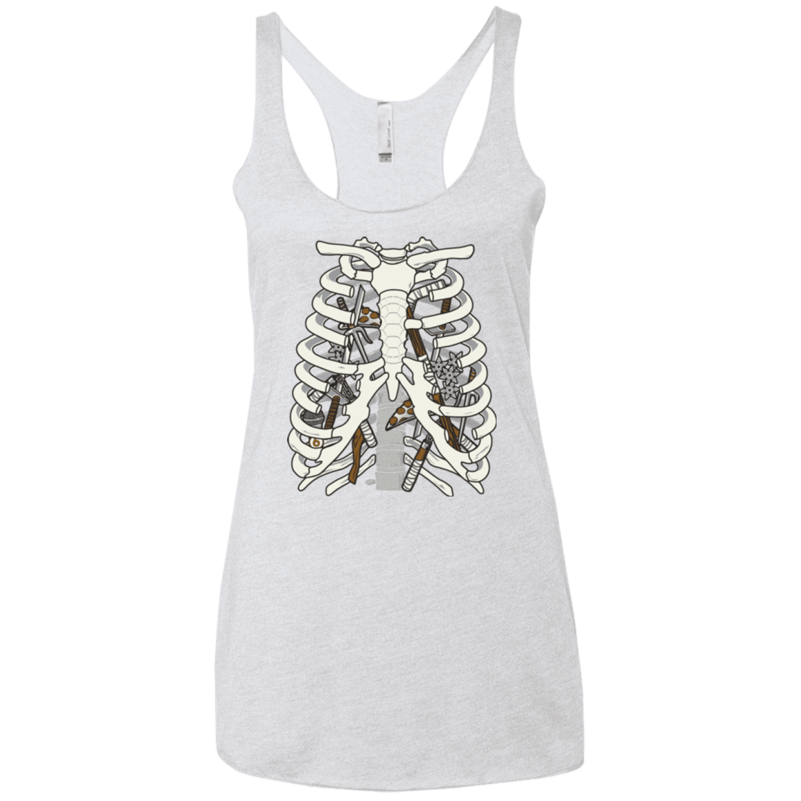 T-Shirts Heather White / X-Small Anatomy of a Ninja Turtle Women's Triblend Racerback Tank