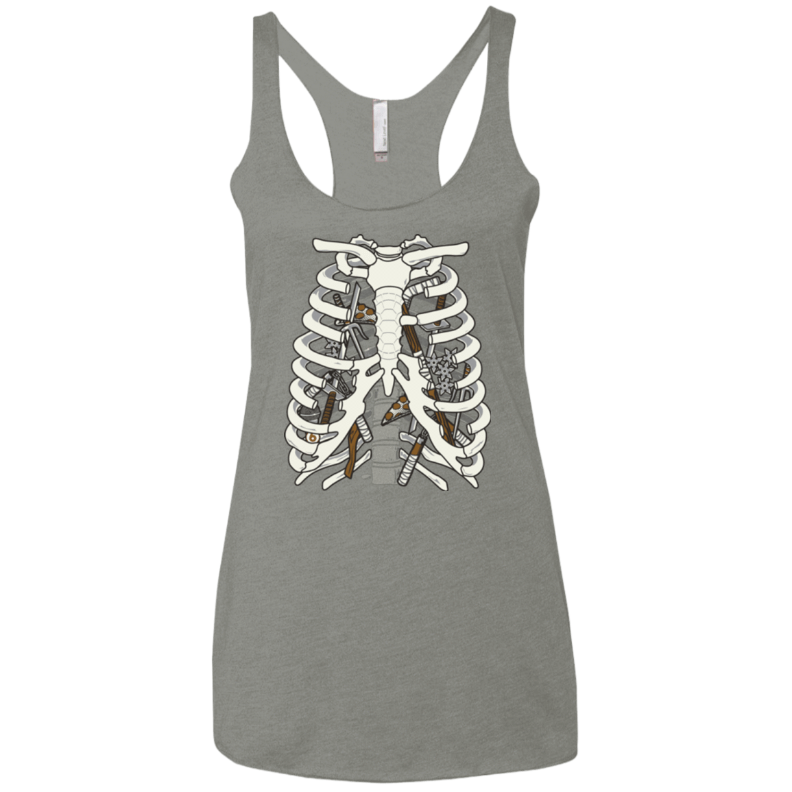 T-Shirts Venetian Grey / X-Small Anatomy of a Ninja Turtle Women's Triblend Racerback Tank