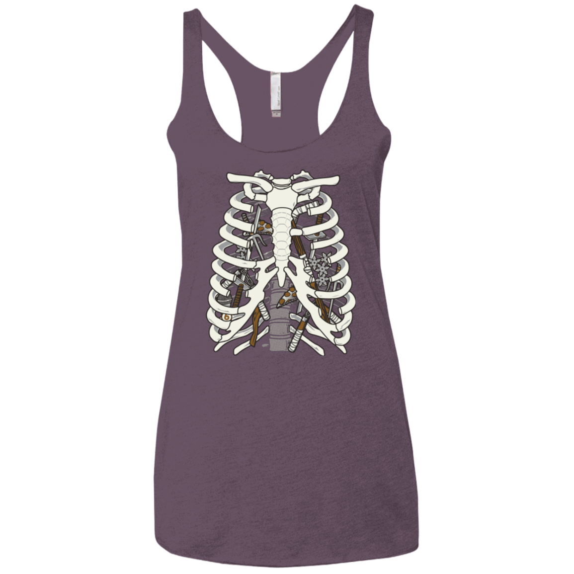 T-Shirts Vintage Purple / X-Small Anatomy of a Ninja Turtle Women's Triblend Racerback Tank