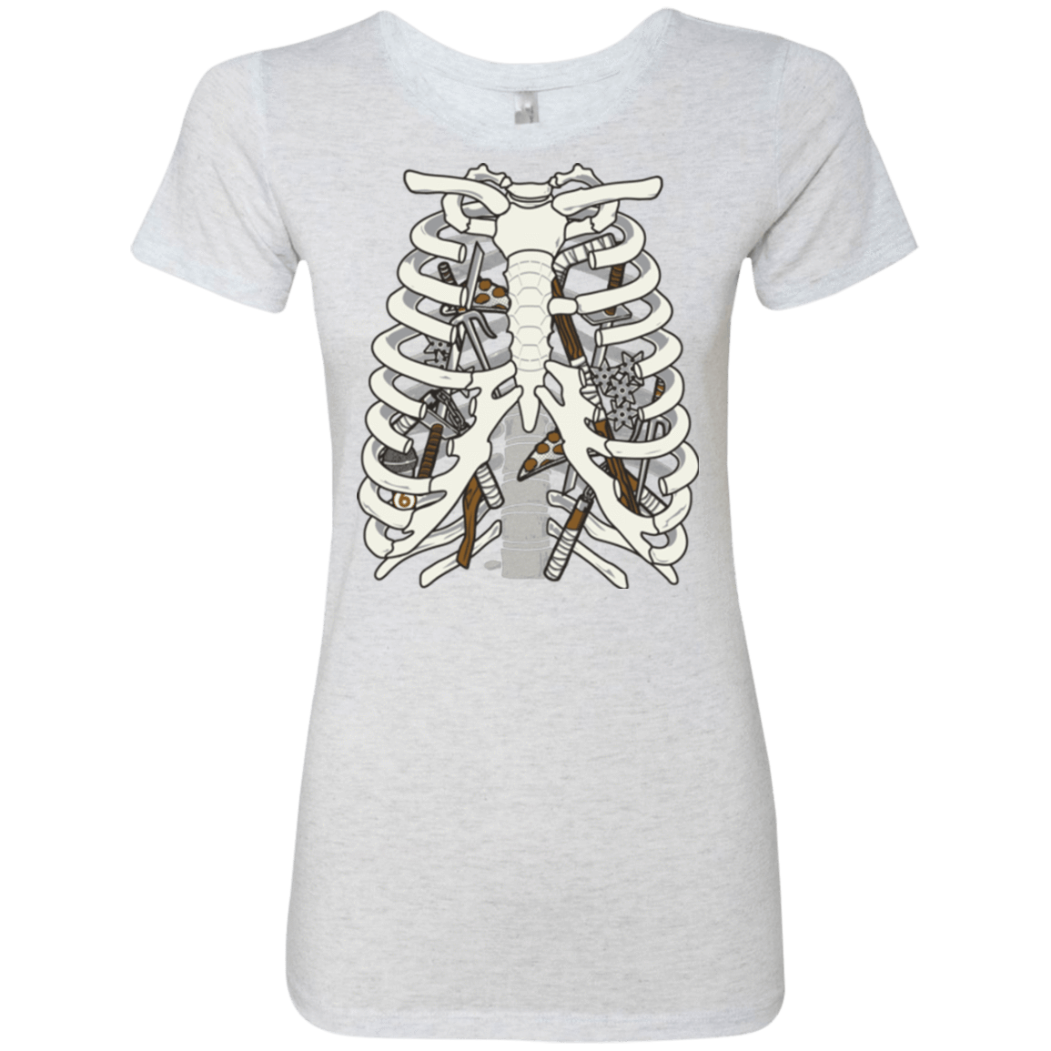 T-Shirts Heather White / Small Anatomy of a Ninja Turtle Women's Triblend T-Shirt