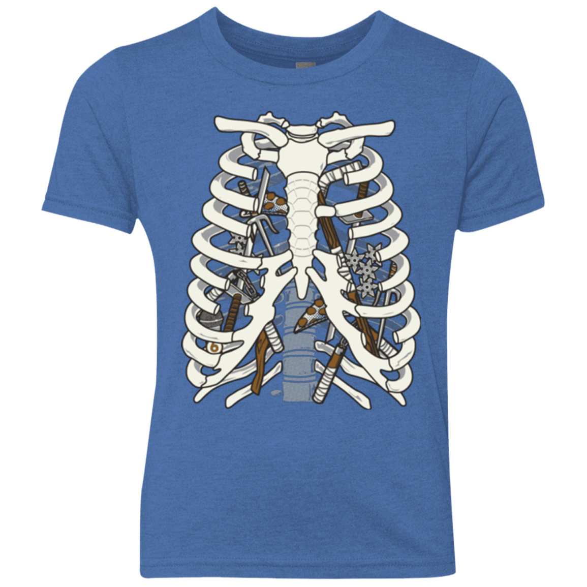T-Shirts Vintage Royal / YXS Anatomy of a Ninja Turtle Youth Triblend T-Shirt