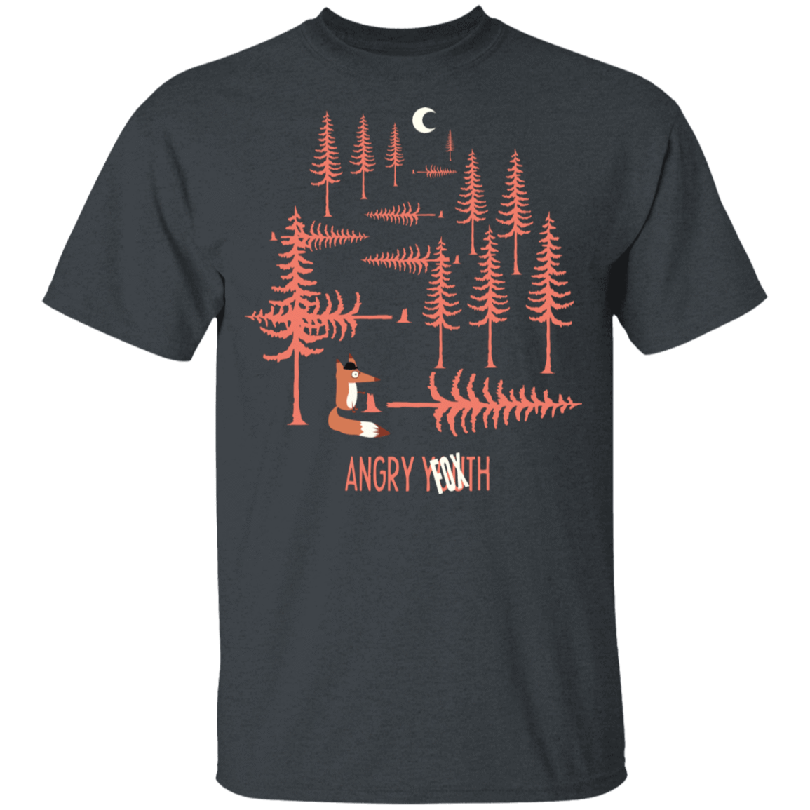 T-Shirts Dark Heather / YXS Angry Fox Youth T-Shirt