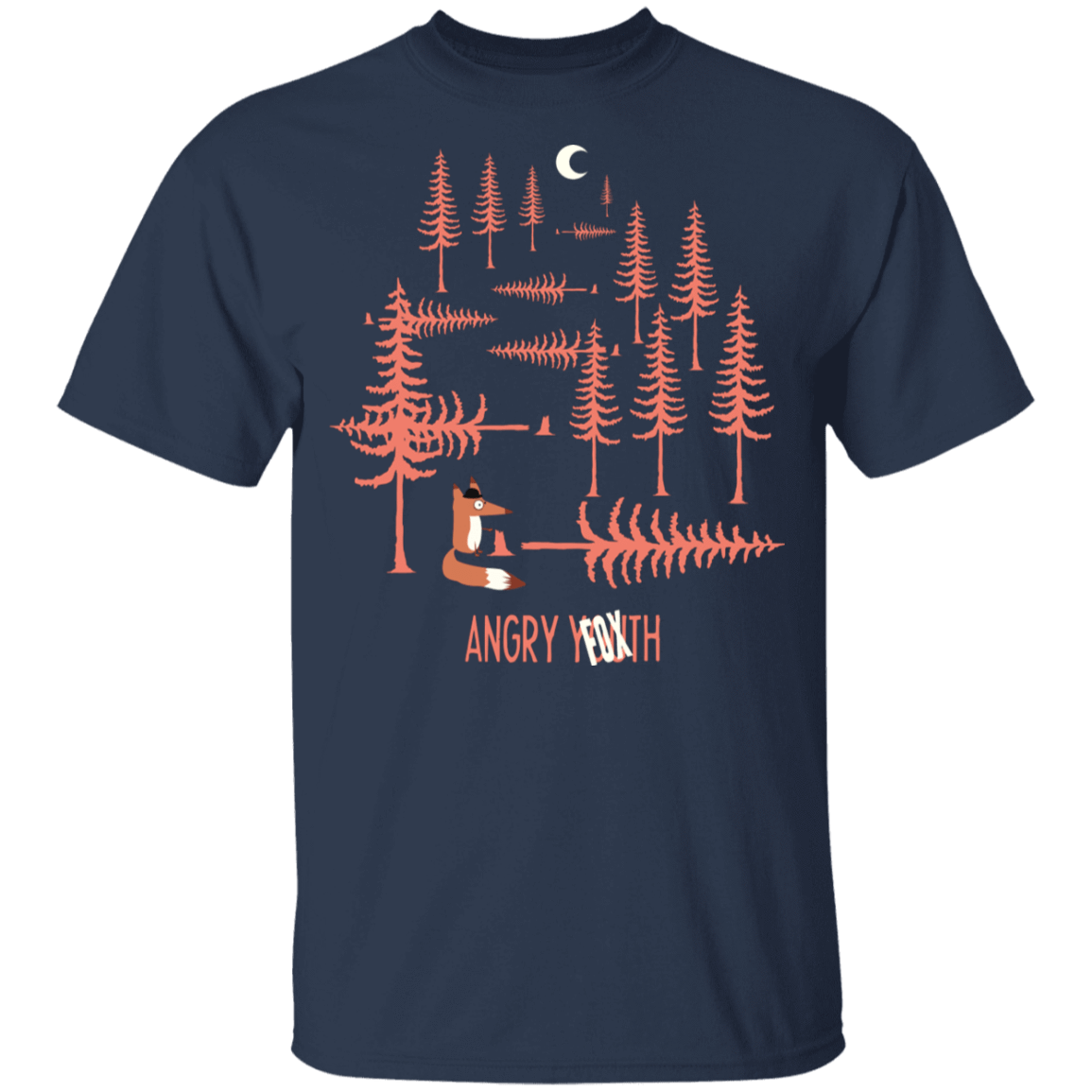 T-Shirts Navy / YXS Angry Fox Youth T-Shirt