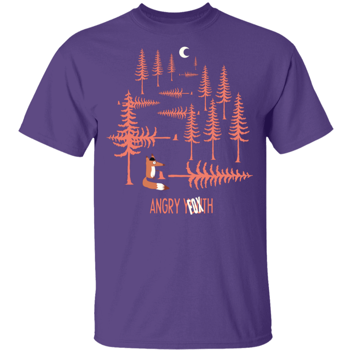 T-Shirts Purple / YXS Angry Fox Youth T-Shirt