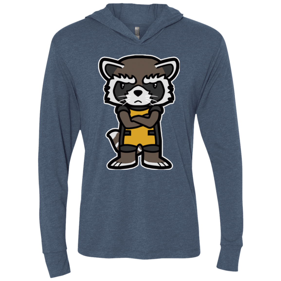 T-Shirts Indigo / X-Small Angry Racoon Triblend Long Sleeve Hoodie Tee