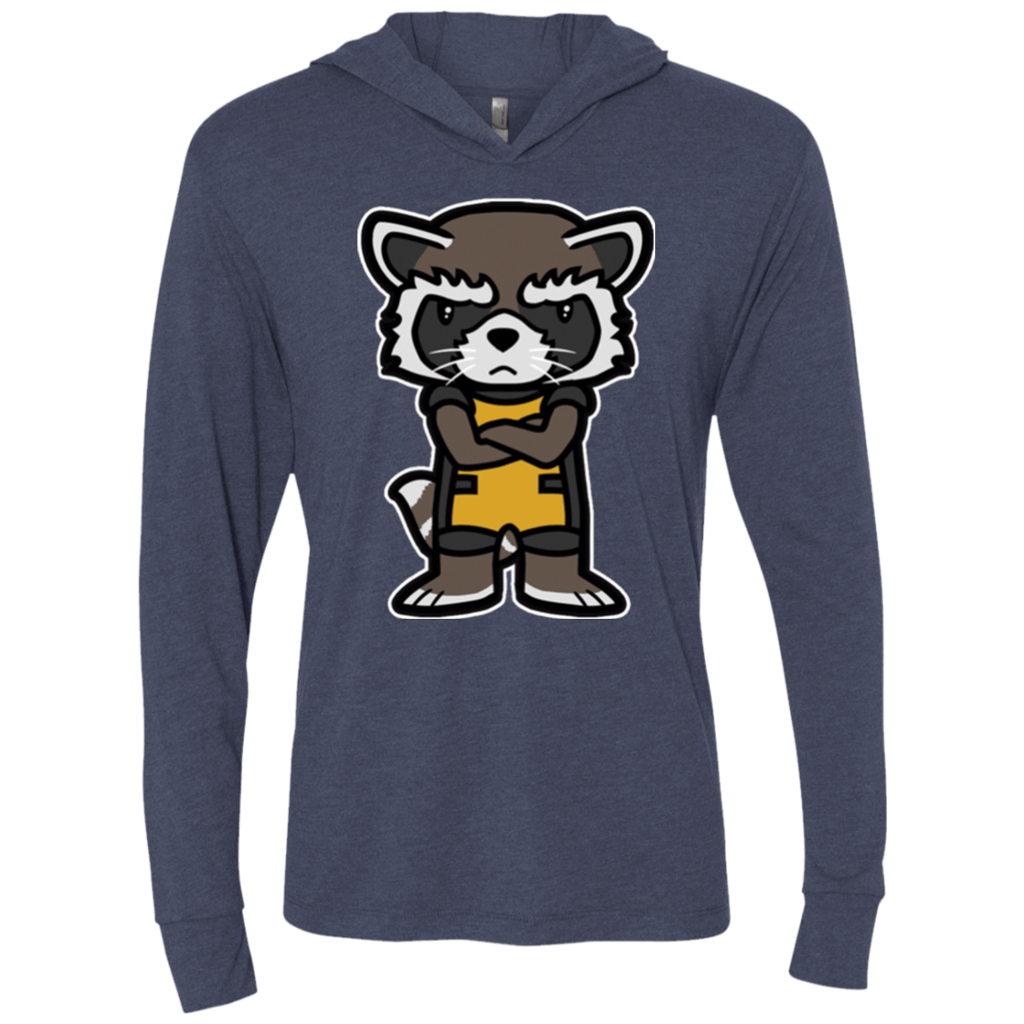T-Shirts Vintage Navy / X-Small Angry Racoon Triblend Long Sleeve Hoodie Tee