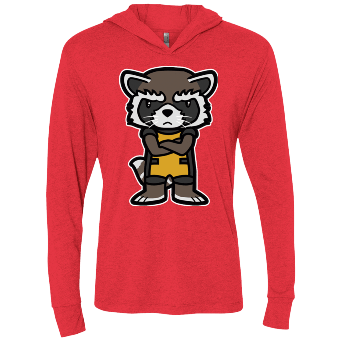 T-Shirts Vintage Red / X-Small Angry Racoon Triblend Long Sleeve Hoodie Tee