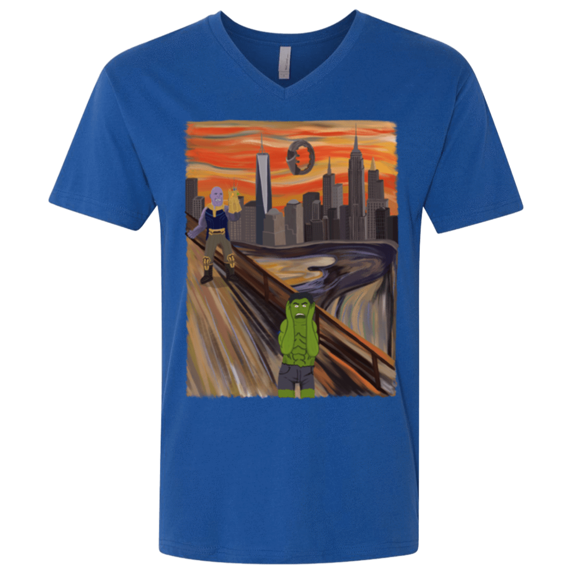 T-Shirts Royal / X-Small Angry Scream Men's Premium V-Neck