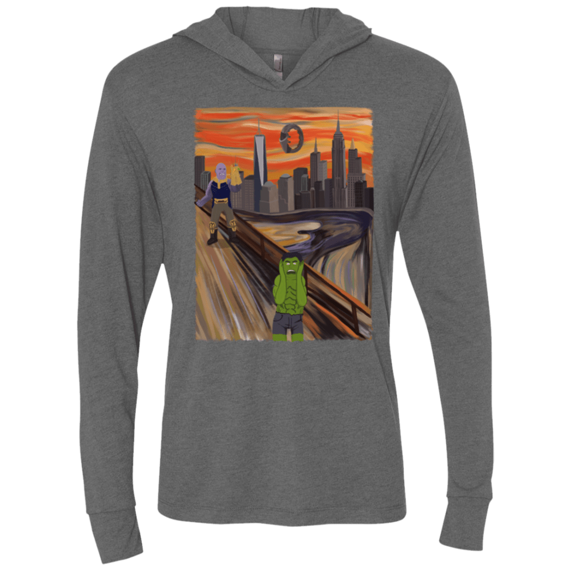 T-Shirts Premium Heather / X-Small Angry Scream Triblend Long Sleeve Hoodie Tee