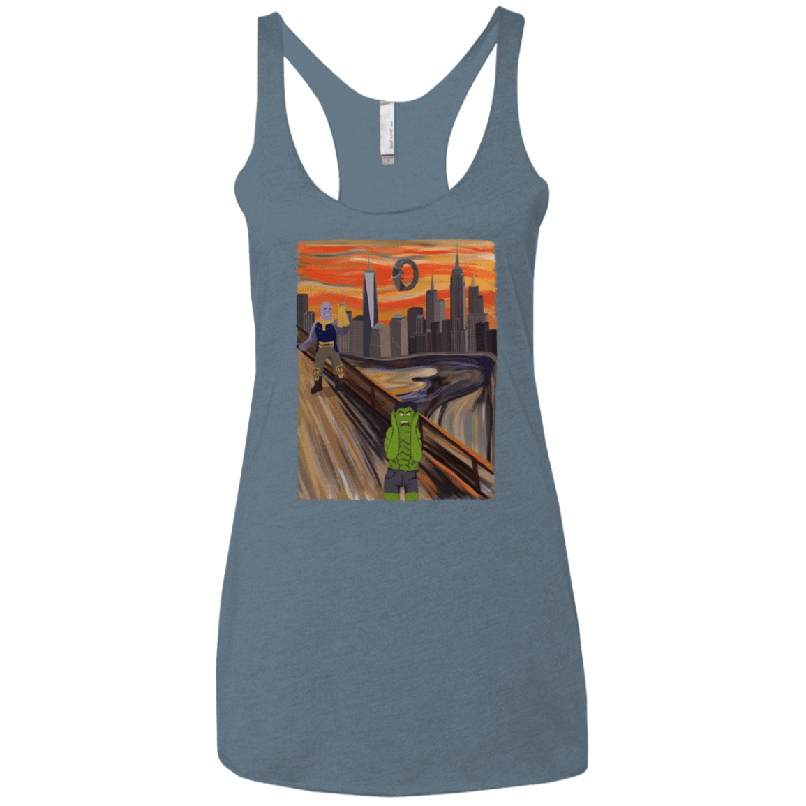 T-Shirts Indigo / X-Small Angry Scream Women's Triblend Racerback Tank